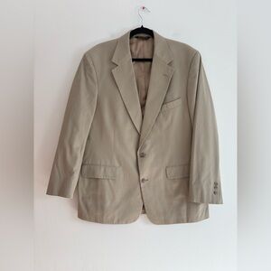 Brooks Brother Cotton Tan Blazer Jacket Minimalist Office Workwear Spring 44R